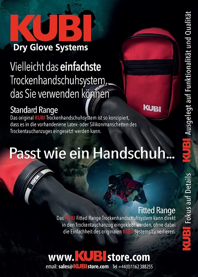 KUBI Dry Gloves A2 Dive Store Poster - German Edition