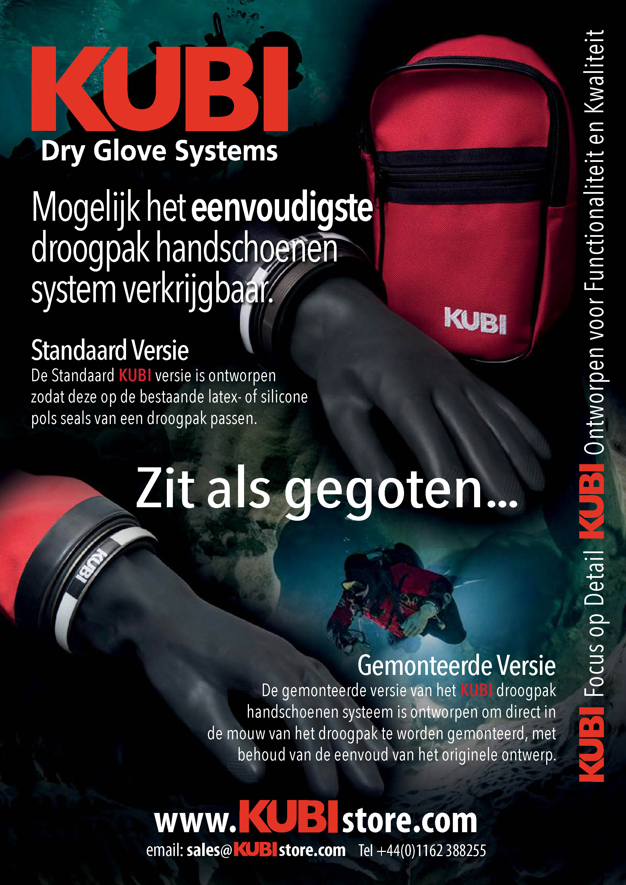 KUBI Dry Gloves A2 Dive Store Poster - Dutch Edition