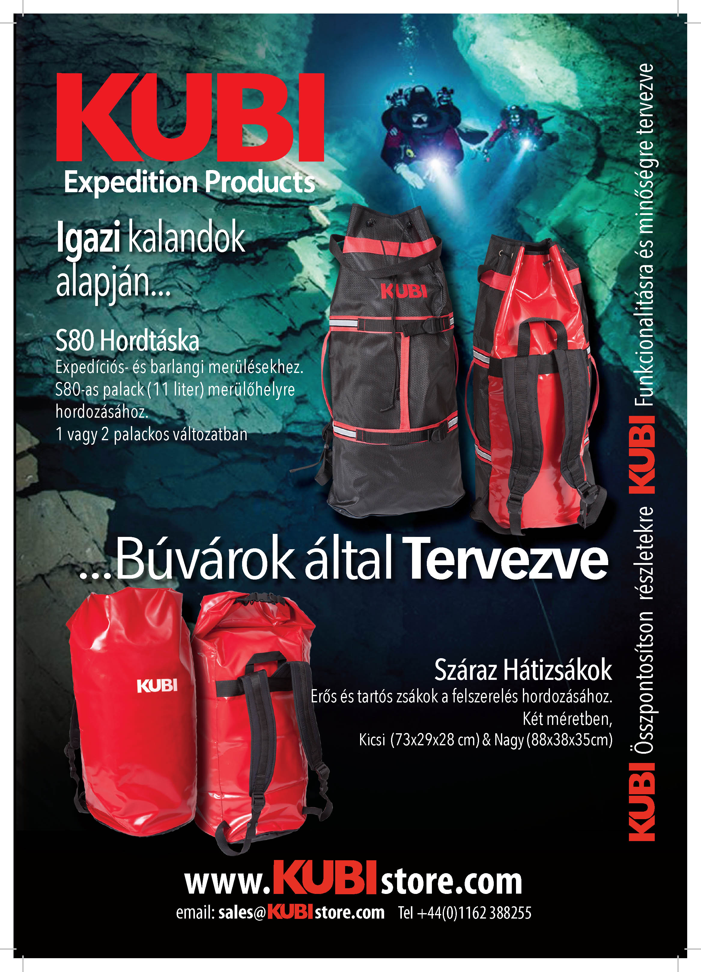 KUBI Expedition Products A2 Dive Store Poster - Hungarian Edition