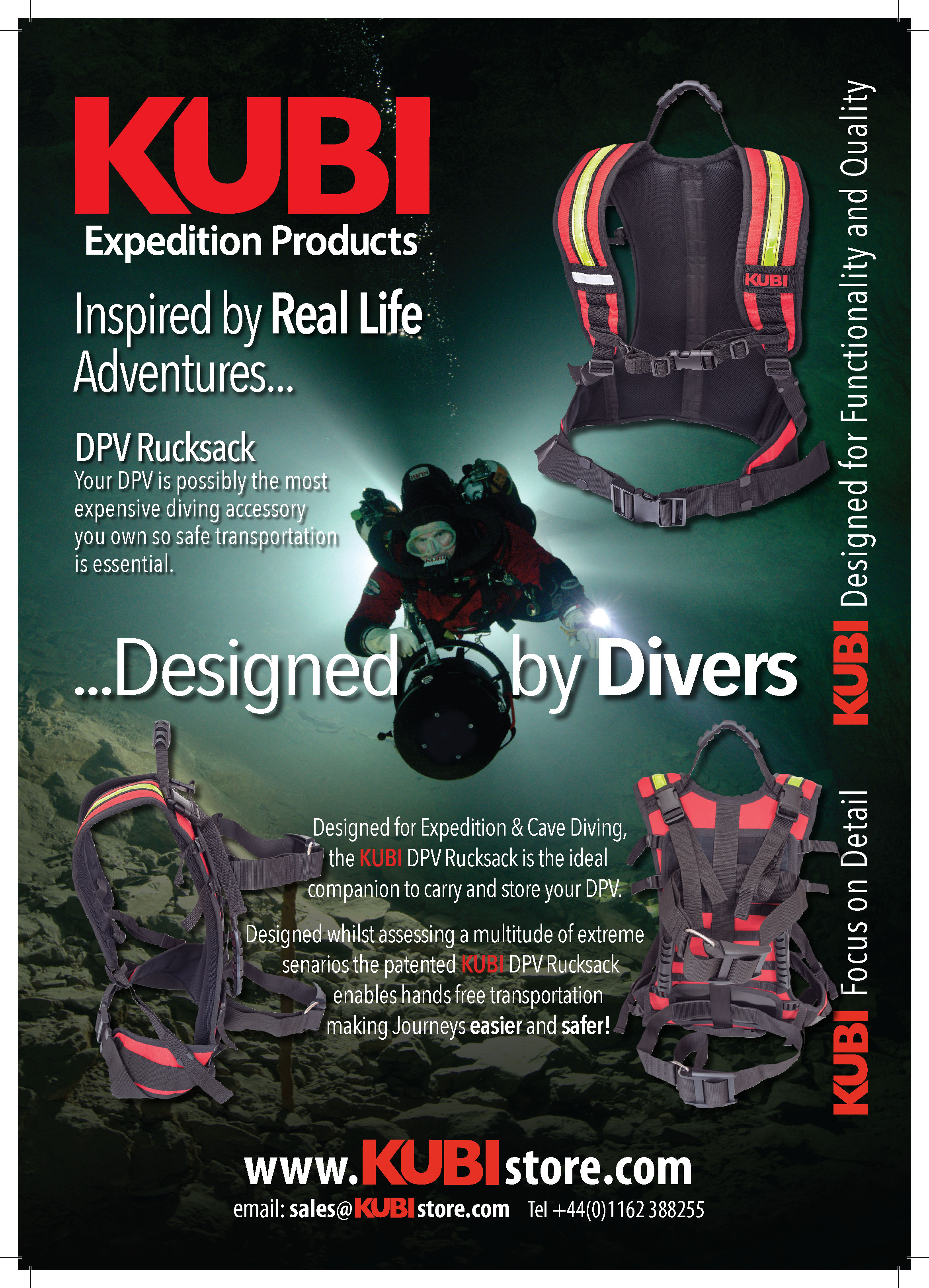 KUBI Expedition Products DPV Rucksack (style 3) A2 Dive Store Poster - English Edition