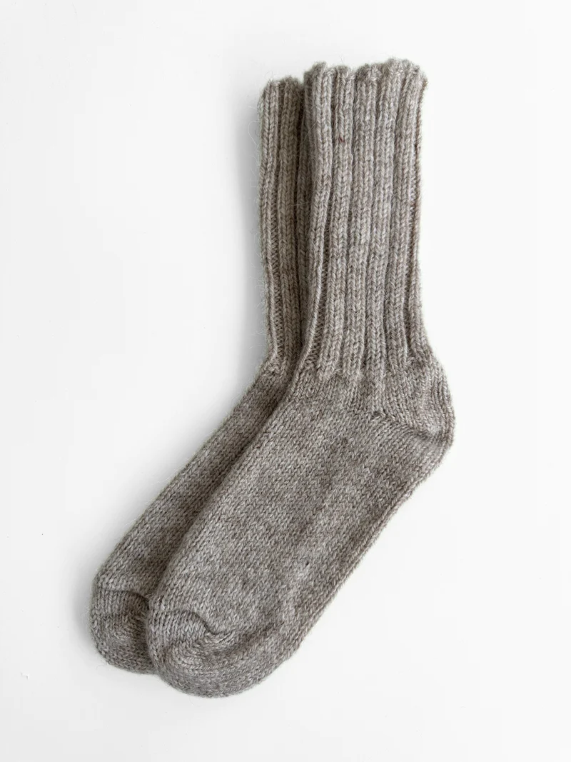 100% Icelandic Wool Rag Socks - Size 36-39 - Beige